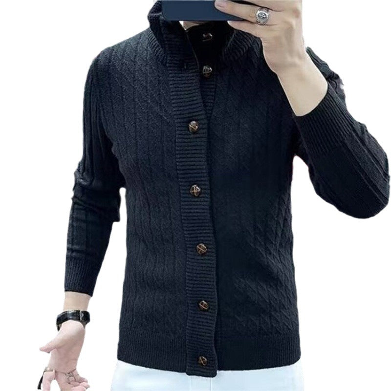 Herren Strickjacke mit strukturiertem Design und Knopfleiste Drune