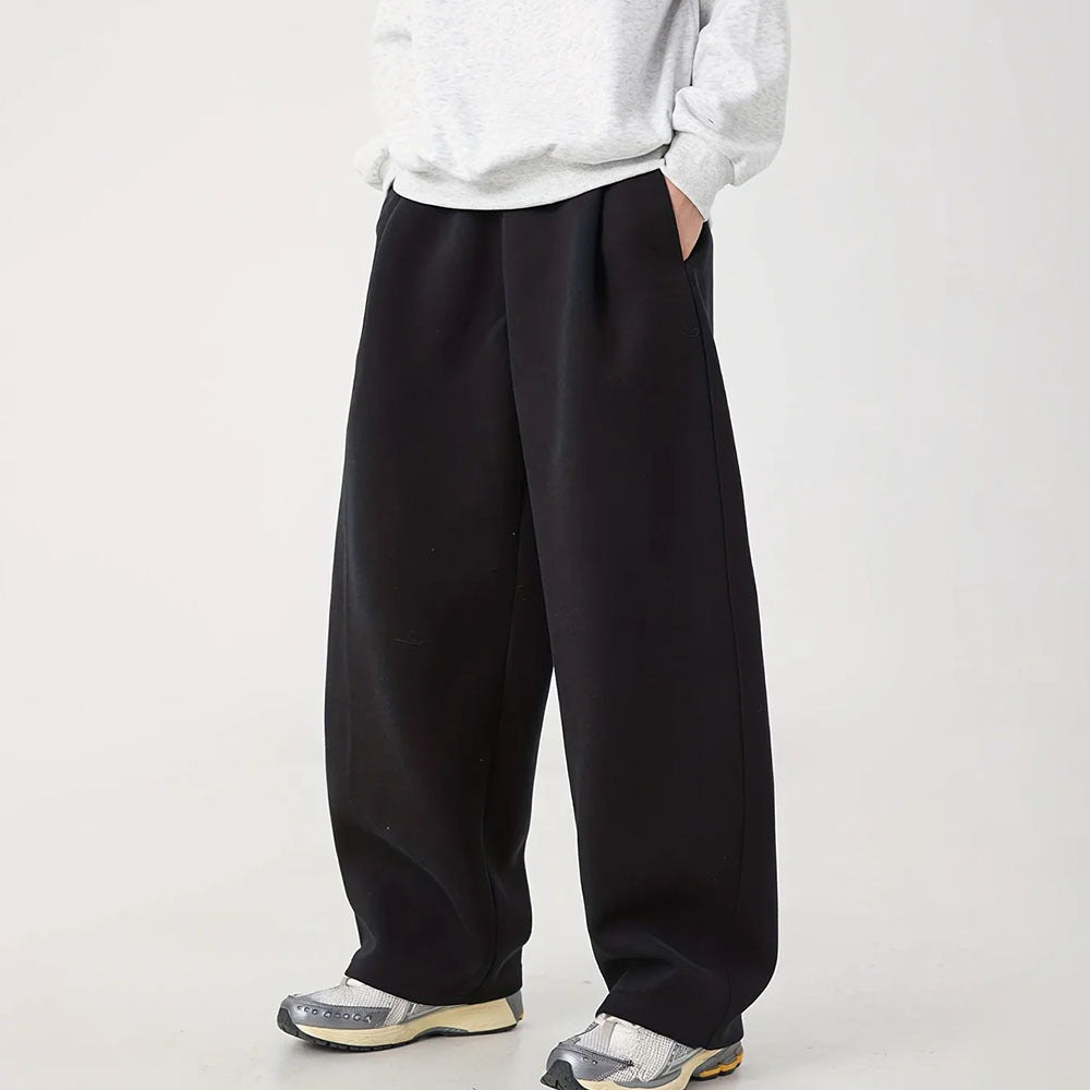Damen nan Wide‑Leg Relaxhose mit hohem Komfortbund, seitlichen Eingrifftaschen und weichem Fleece-Innenfutter Drune