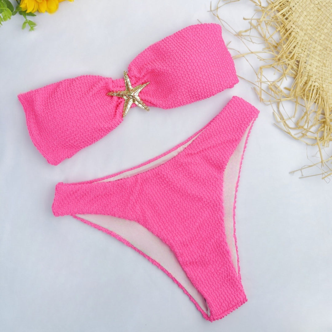 Damen Bandeau-Bikini mit funkelndem Sternen-Detail Drune