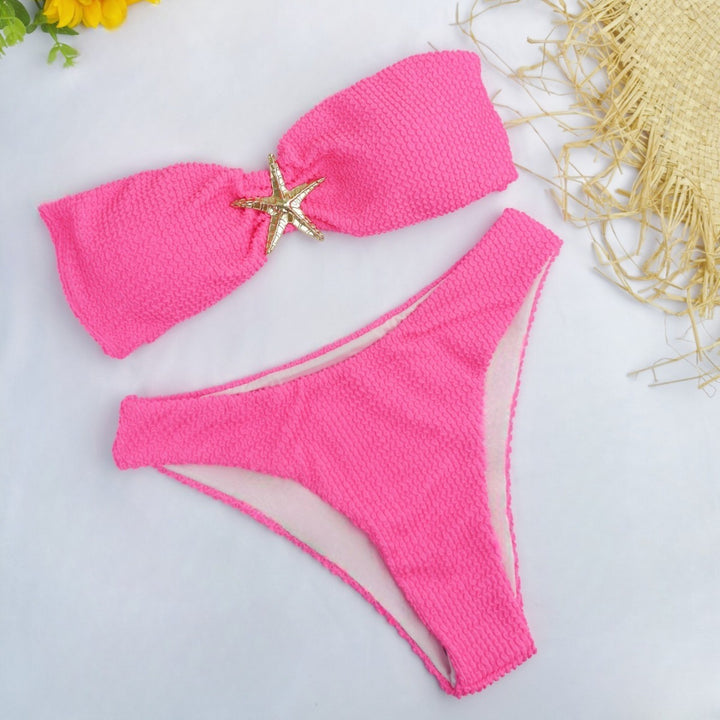 Damen Bandeau-Bikini mit funkelndem Sternen-Detail Drune
