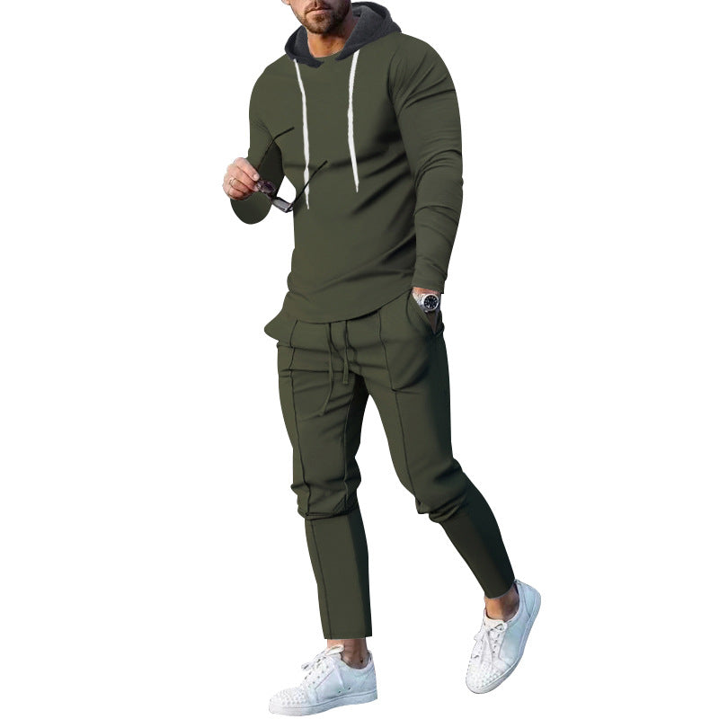 Herren nan zweiteiliges Kapuzen-Lounge-Set mit schmal geschnittenem Kapuzenpullover und tapered Jogginghose Drune