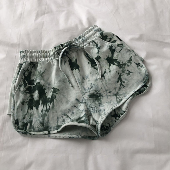 Damen lässige Sweatshorts mit trendigem Batikdesign und praktischen Seitentaschen