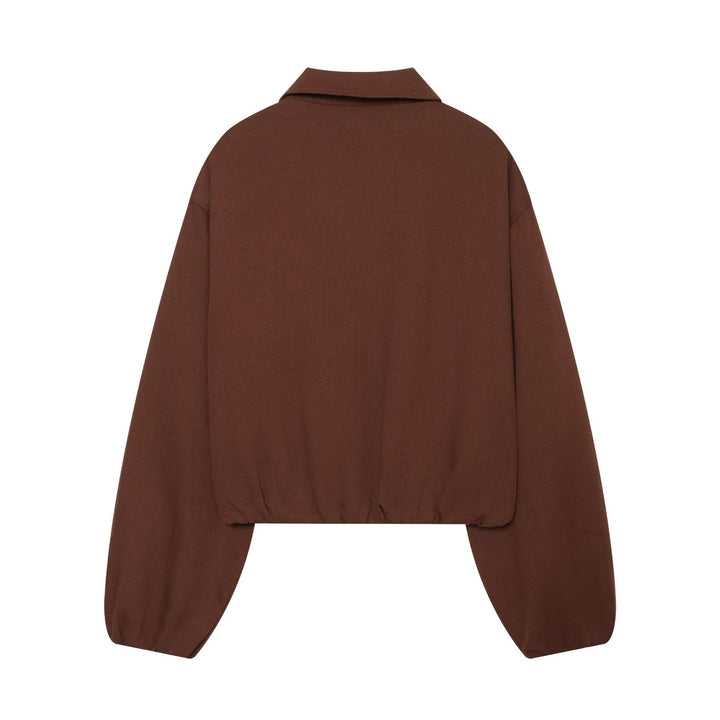 Damen 80+ Cropped Blousonjacke mit Hemdkragen, durchgehendem Reißverschluss und elastischem Saum Drune