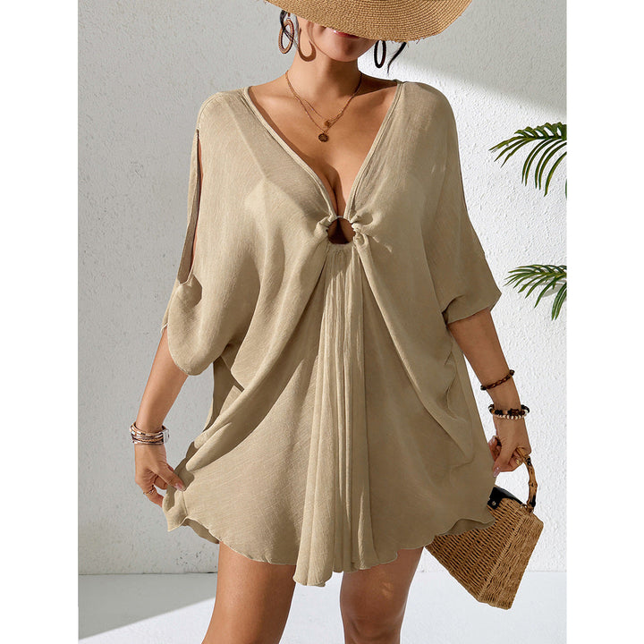 Damen Kaftan mit tiefem V-Ausschnitt und zurückgezogenem Design Drune
