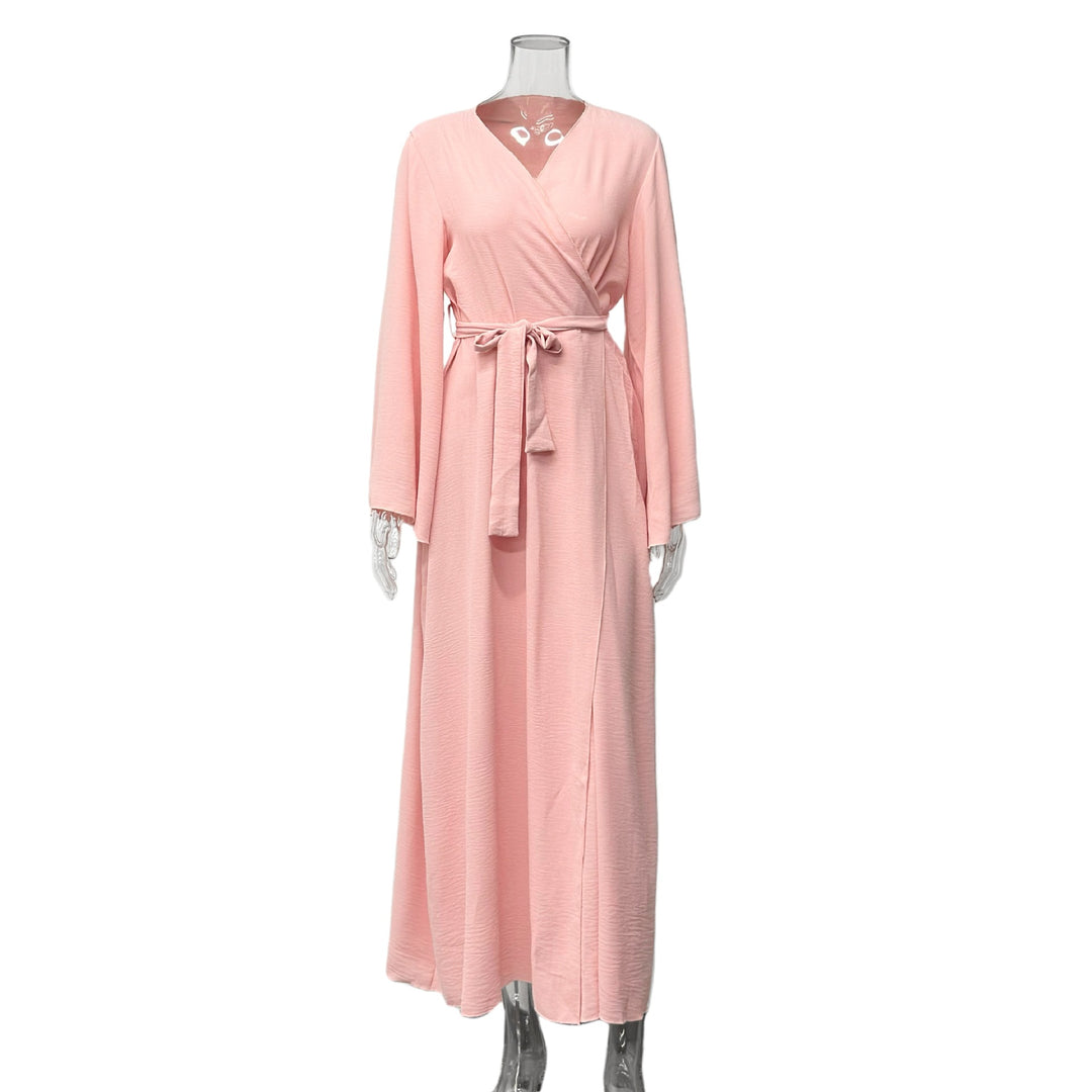 Damen Wickelkleid mit weitem Schnitt und Taillengürtel Drune