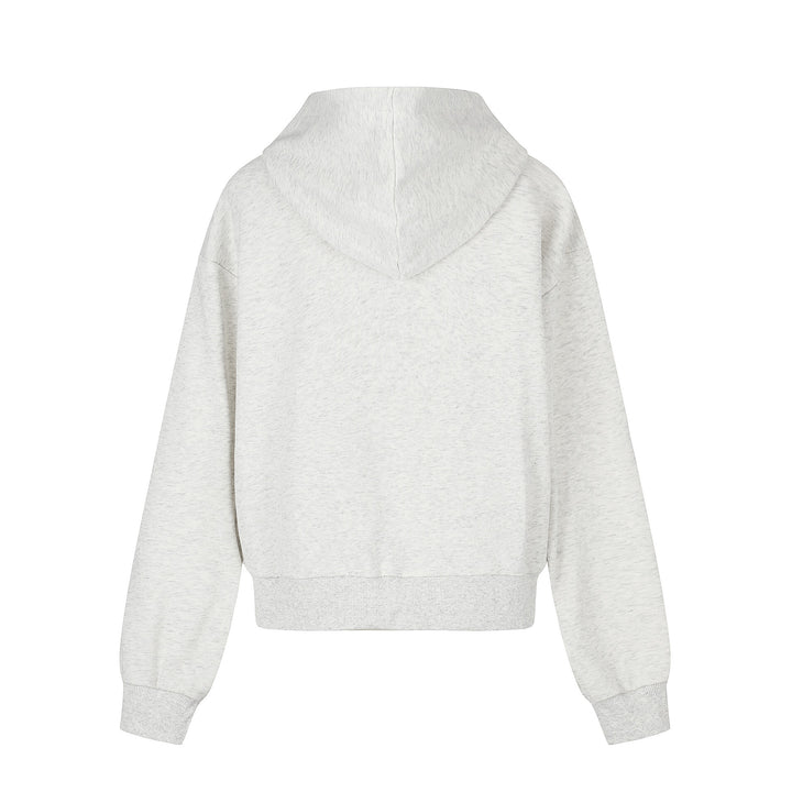 Damen Zip‑Hoodie im Boxy‑Schnitt mit Kängurutasche und Nummernprint Drune