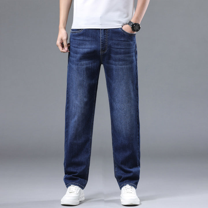 Herren Extraweite Denim-Baggy-Jeans mit geradem Bein & soften Waschungen Drune