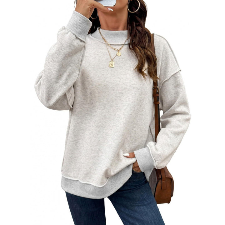 Damen Oversize-Sweatshirt mit Stehkragen, Raglanärmeln und Rippbündchen Drune
