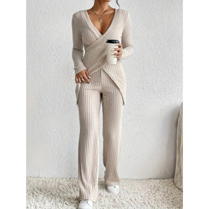 Damen elegantes lässiges Strickanzug Set Drune