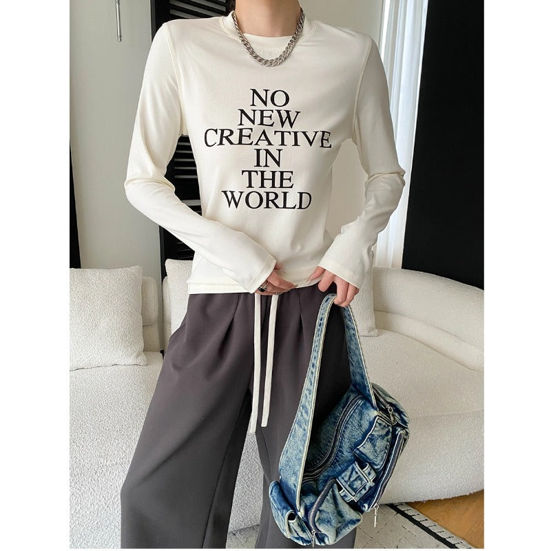 Damen Langarmshirt mit kreativem Aufdruck und modischem Schnitt Drune