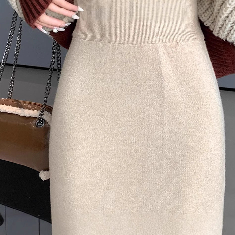 Damen Eleganter und bequemer Midirock mit schickem Schlitz Drune