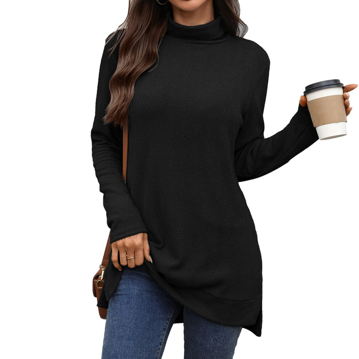 Damen Langarm Sweater mit Stehkragen Drune