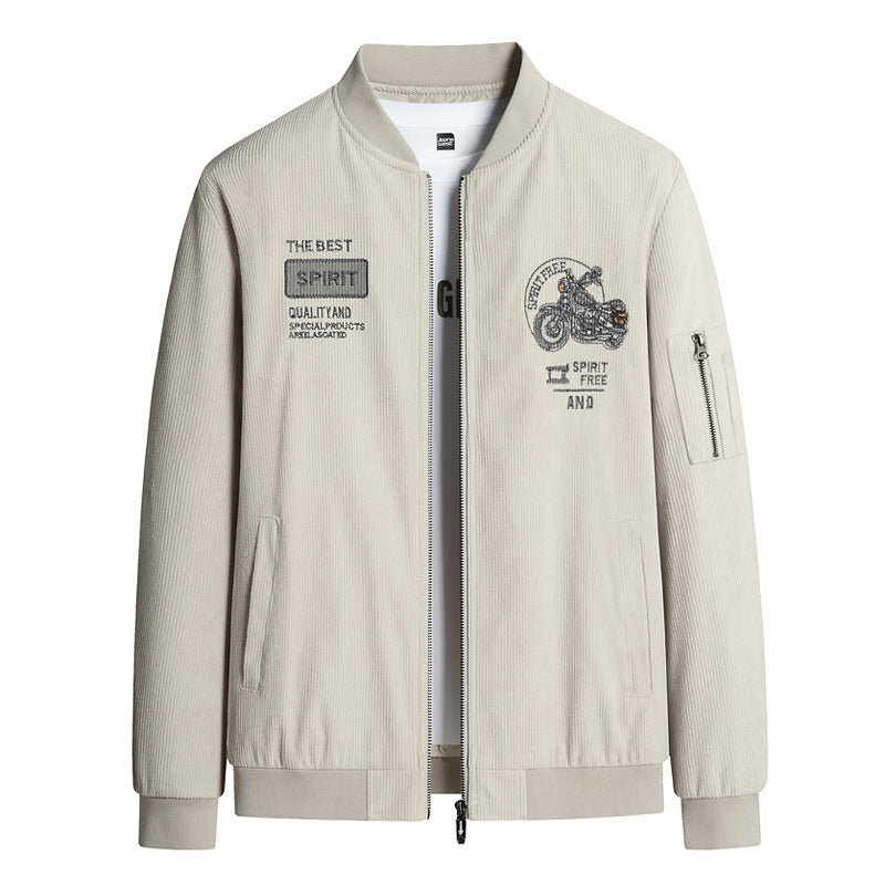 Herren Modische Bomberjacke mit stylischem Motorrad-Design Drune