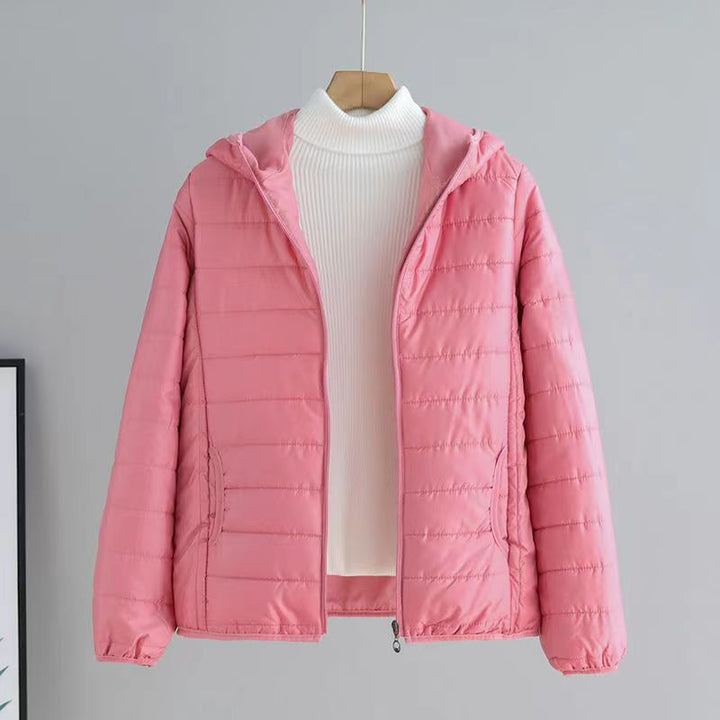Damen nan gesteppte Kapuzenjacke mit leichter Thermofüllung und verdecktem Reißverschluss Drune