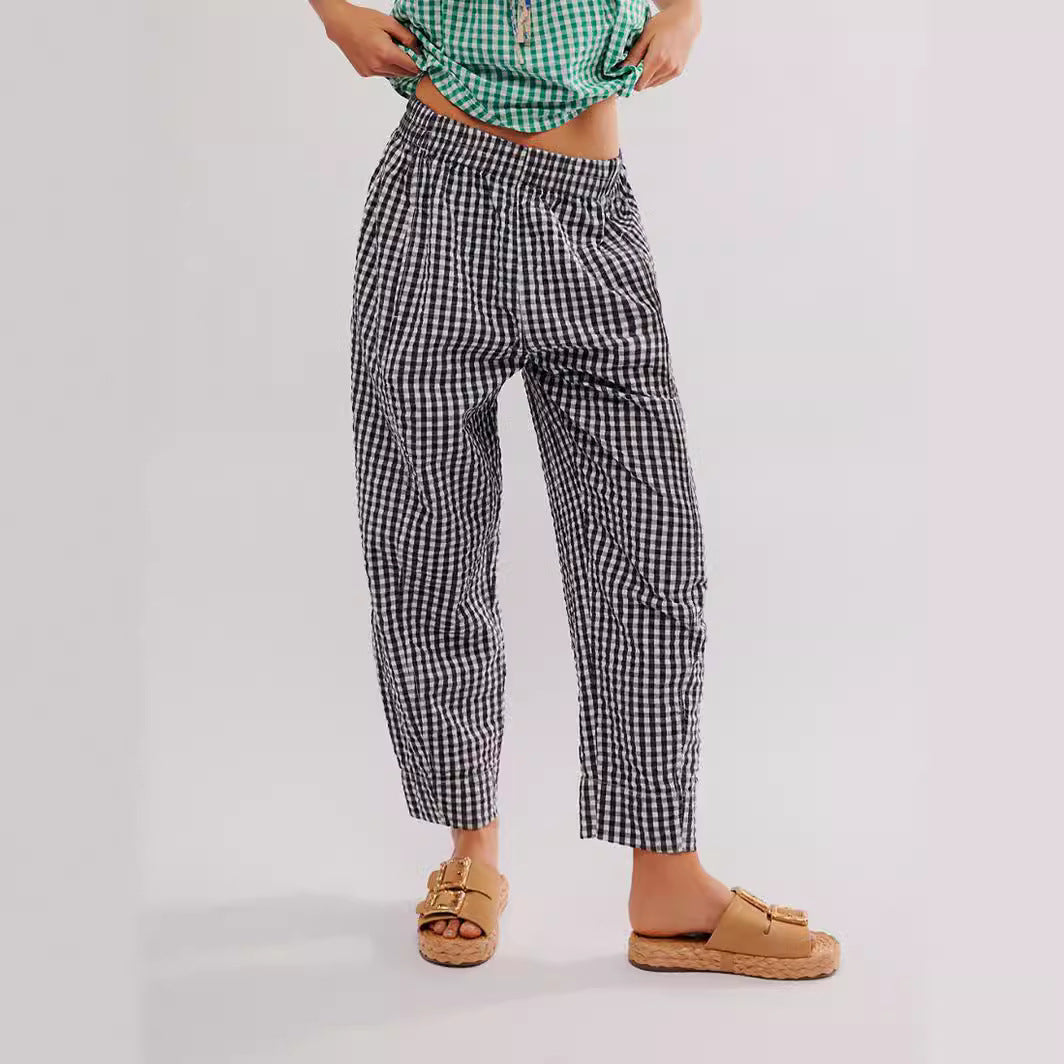Damen Karierte Freizeithose Drune