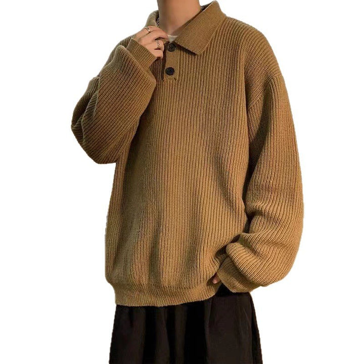 Damen Bequemer Grobstrickpullover mit Kragen Drune