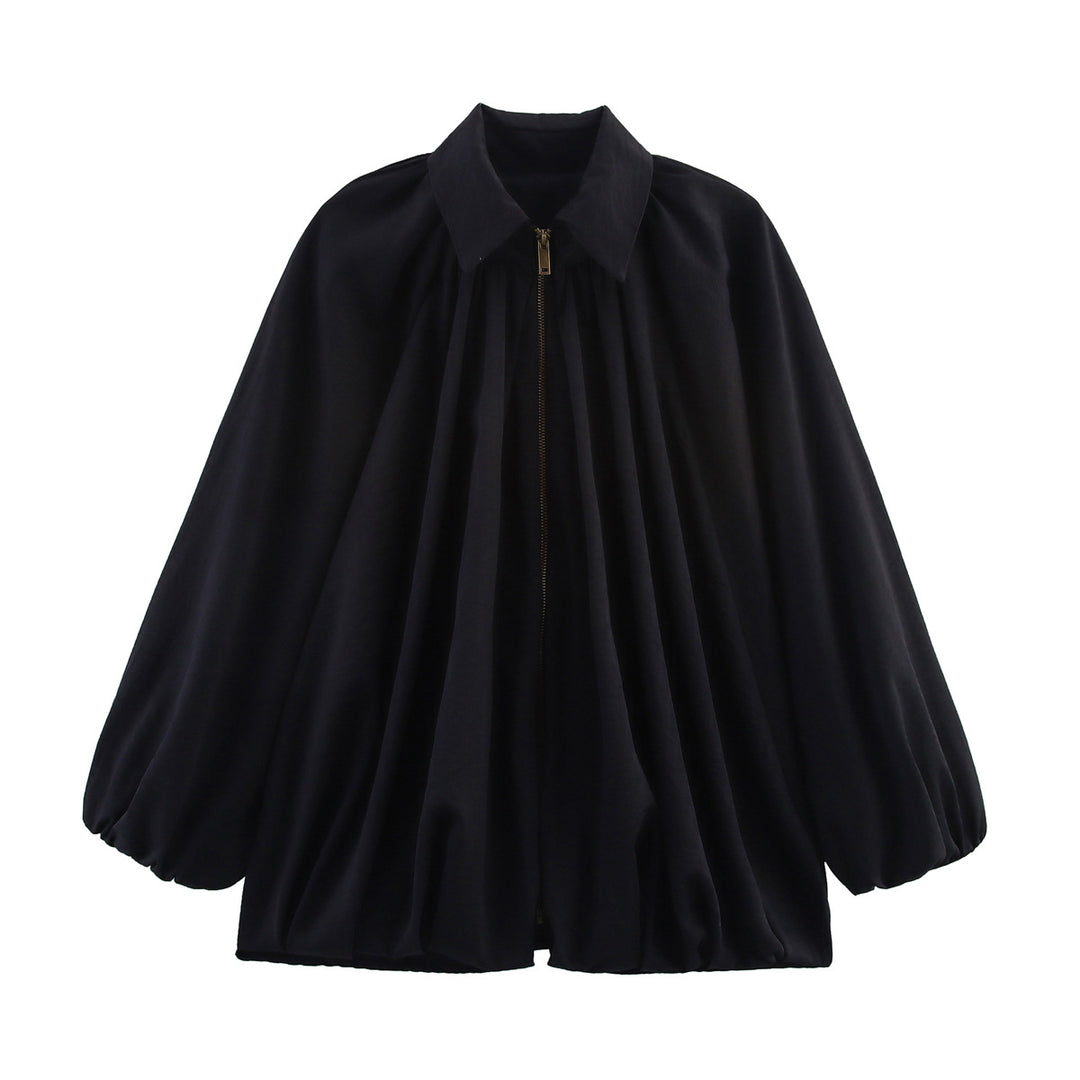 Damen leichtes Oversized-Blusenshirt mit Rüschendesign Drune