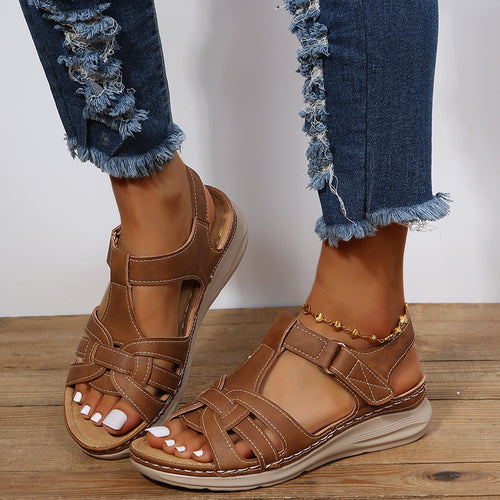 Damen Komfortable Sandalen mit verstellbarem Riemen und ergonomischer Dämpfung Drune