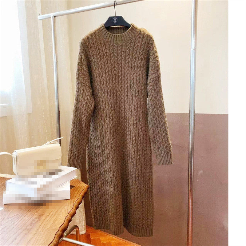 Damen Strickkleid mit Zopfmuster und lässigem Schnitt Drune