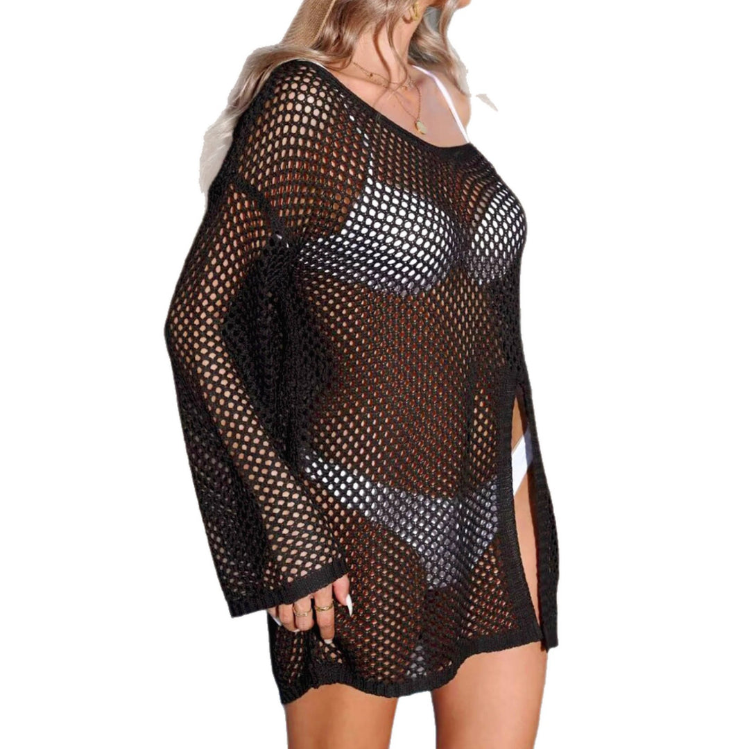 Damen Luftige Netz-Strickjacke Drune