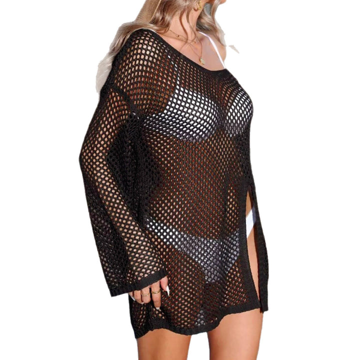 Damen Luftige Netz-Strickjacke Drune