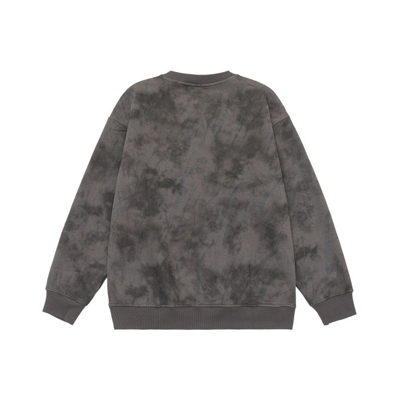 Unisex Oversize Sweatshirt mit Vintage‑Camouflage‑Optik und gerippten Bündchen Drune