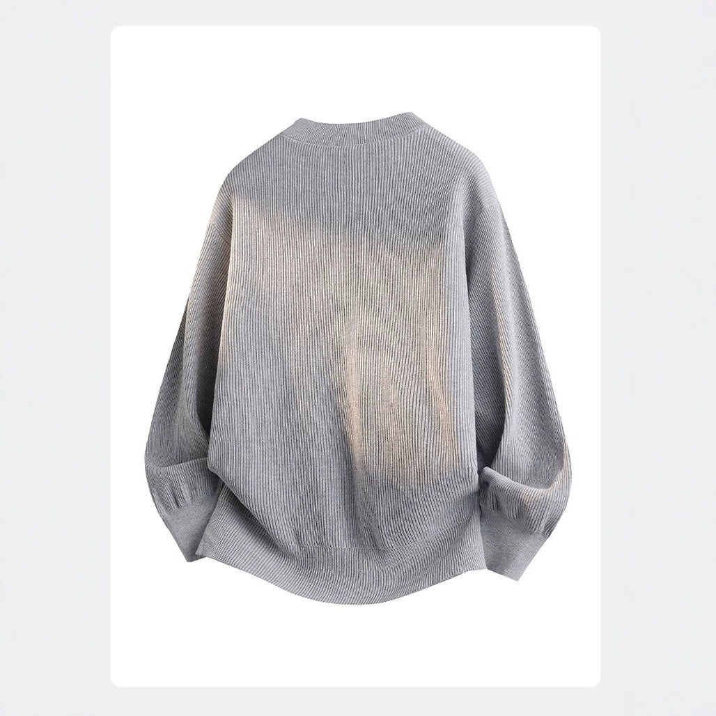 Damen Lässige Pullover mit Knopfleiste Drune