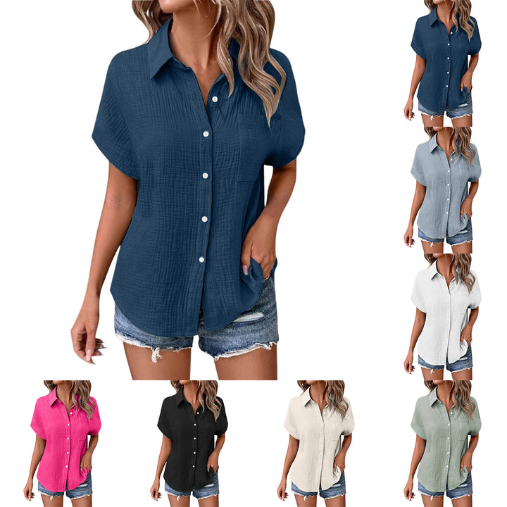 Damen lässige Knopfleistenbluse Drune