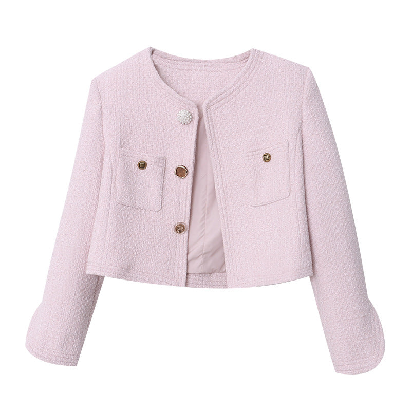 Damen eleganter Schnitt Jacke aus strukturiertem Material mit praktischen Taschen Drune