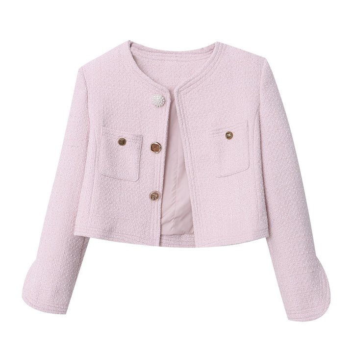 Damen eleganter Schnitt Jacke aus strukturiertem Material mit praktischen Taschen Drune