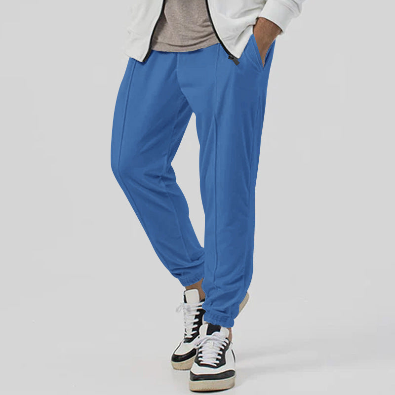 Herren Tapered-Jogginghose im Leinenlook mit Bügelfalte und Bündchen Drune