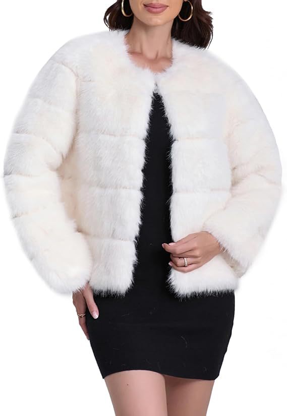 Damen Modischer Kunstfell-Jacke mit strukturiertem Design Drune