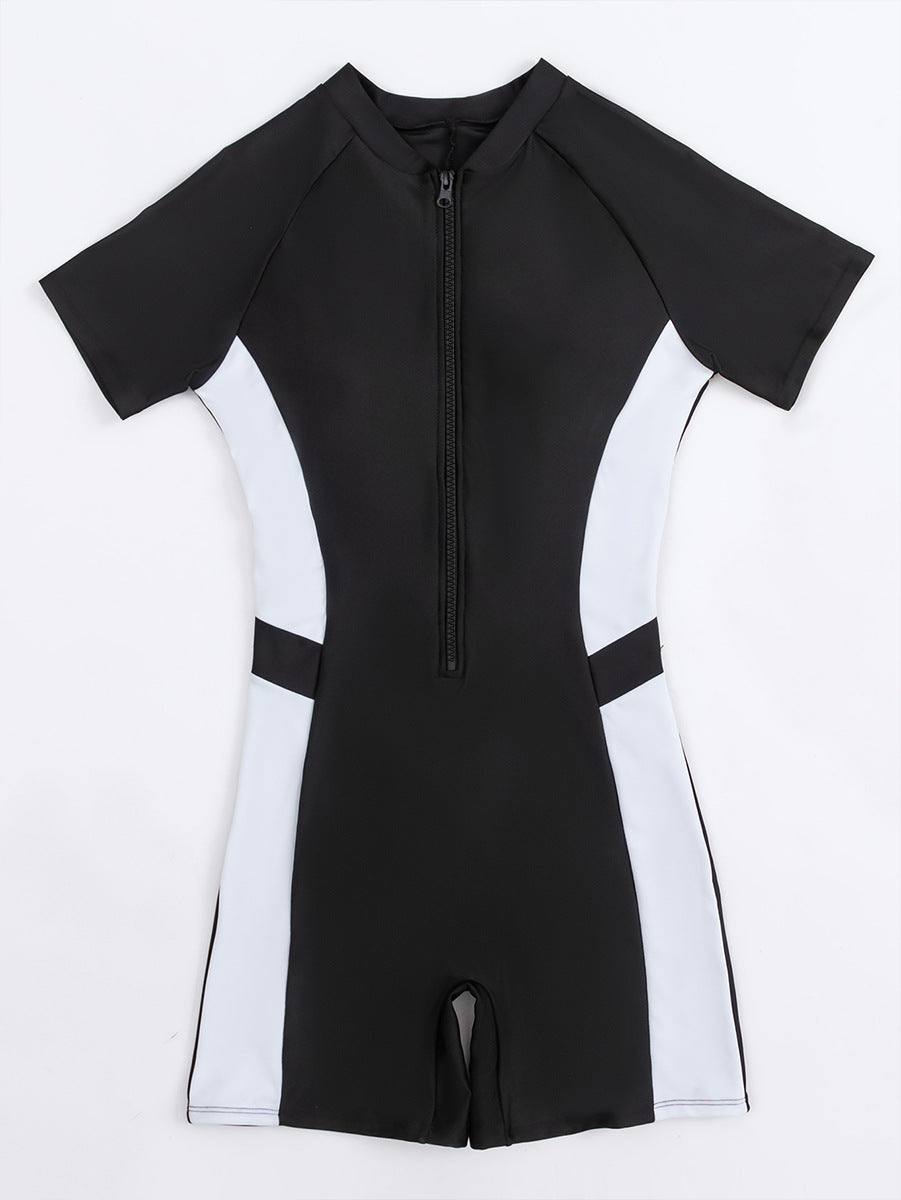 Damen Sportlicher Kurzarm-Neoprenanzug mit durchgehendem Reißverschluss Drune