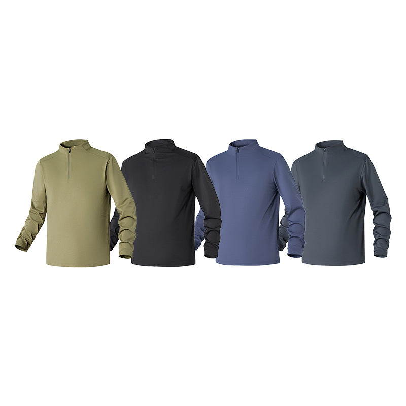 Herren Atmungsaktives Halfzip-Funktionsshirt mit Stehkragen, Waffelstruktur und schnelltrocknender Mikrofaser Drune
