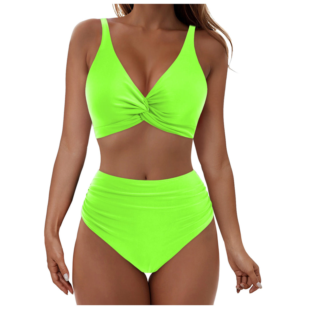 Damen Hochtailliertes Bikini-Set mit Wickel-Oberteil Drune