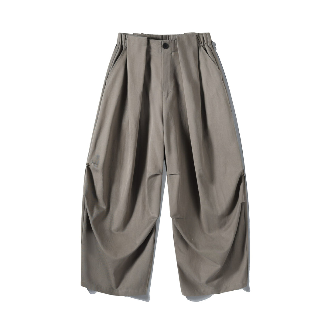 Damen Weite Culotte-Hose mit hohem Bund, Plissee-Detail und Utility-Panel Drune