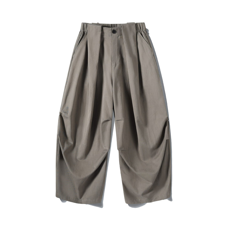 Damen Weite Culotte-Hose mit hohem Bund, Plissee-Detail und Utility-Panel Drune