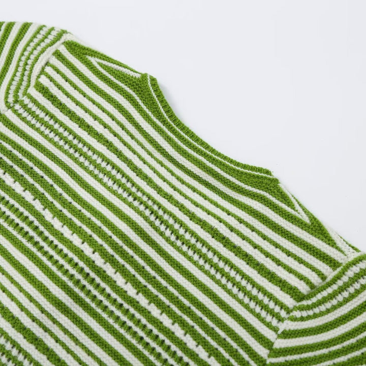 Damen Strukturierter Streifen-Feinstrickcardigan mit Zierknöpfen Drune