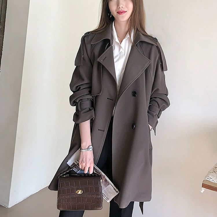 Damen modischer Trenchcoat mit strukturiertem Design Drune