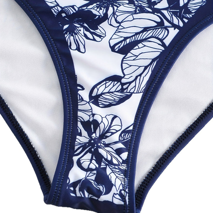 Damen Einteiliger Badeanzug mit floralem Überwurf Drune