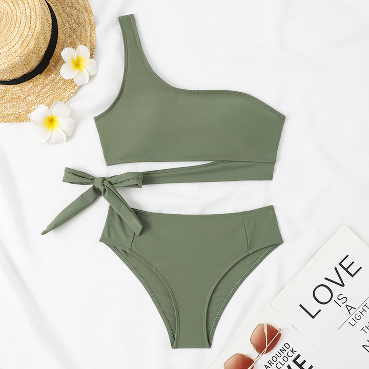 Damen Asymmetrischer Bikini mit verstellbarem Bindegurt Drune