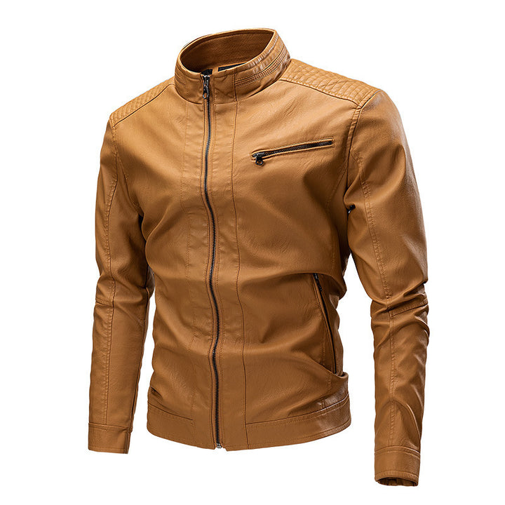Herren Trendige Bikerjacke aus Kunstleder Drune