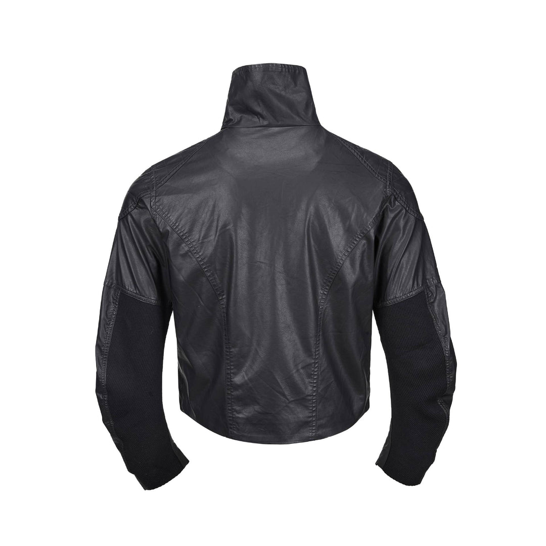 Herren Lederoptik‑Blouson mit hohem Stehkragen und Reißverschluss‑Brusttaschen Drune