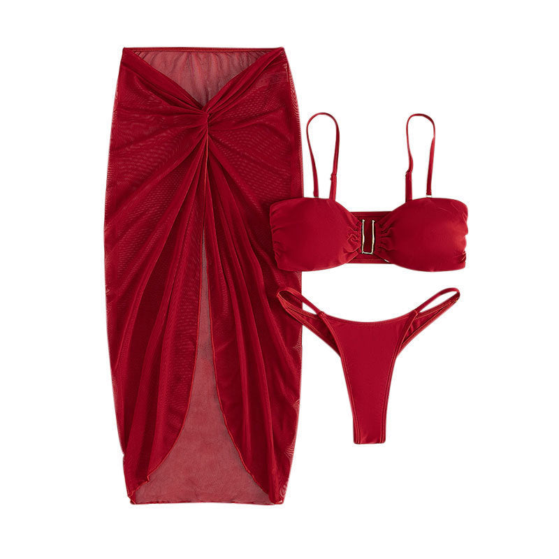 Damen Bikini-Set mit modischem Wickel-Rock Drune