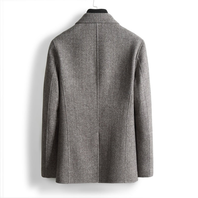 Herren Herringbone-Muster Blazer Drune