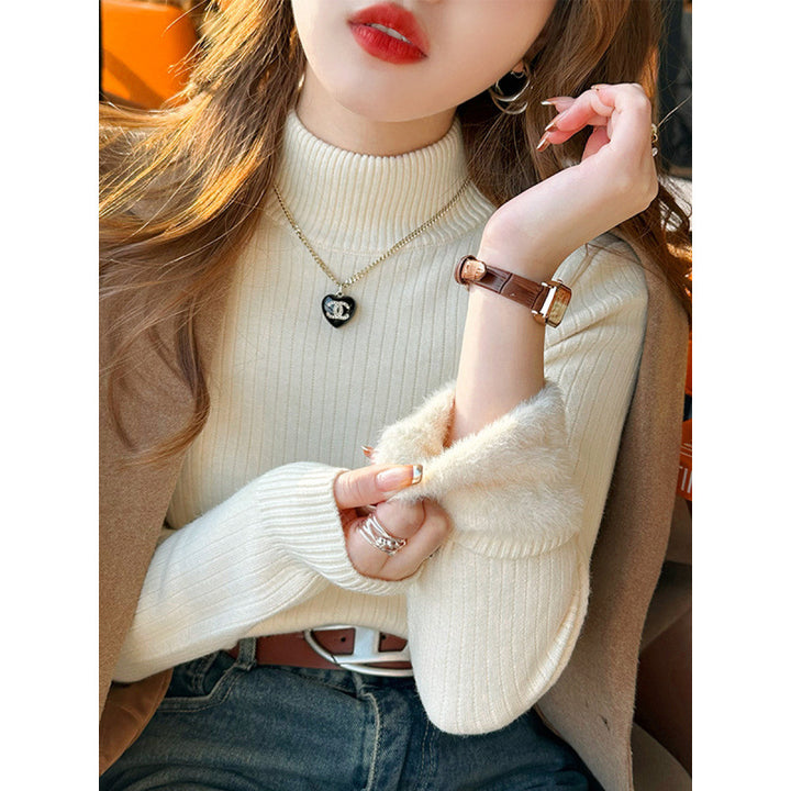 Damen Pullover mit Rollkragen und luxuriösem Flauschsaum Drune