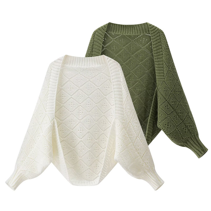 Damen gemütlicher Strickpullover im modernen Rautenmuster Drune