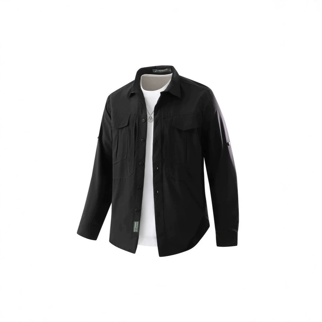 Herren Praktisches Outdoor-Hemd mit vielen Taschen Drune