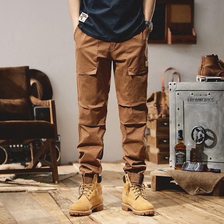 Herren Funktionale Kargo-Joggerhose mit Kniepaneelen, elastischen Bündchen und Mehrfachtaschen Drune