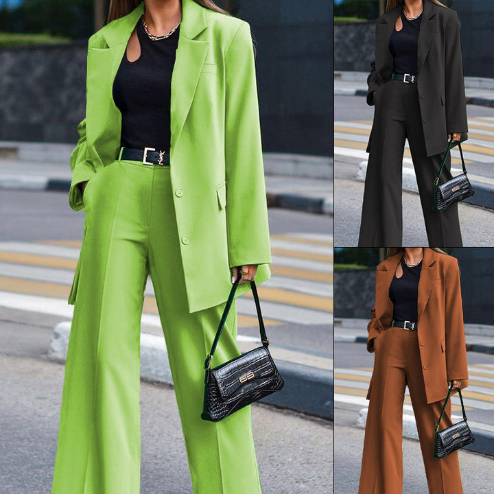 Damen Oversized Blazer und weite Hose Kombination Drune